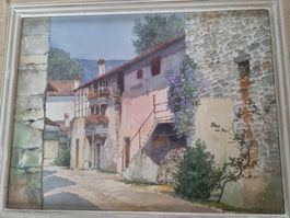 Original Aquarell von Haribert Heusser, schöne Farben!