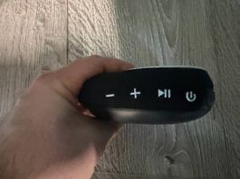 Enceinte Bluetooth bambou ronde noire NEUVE jamais utilisée