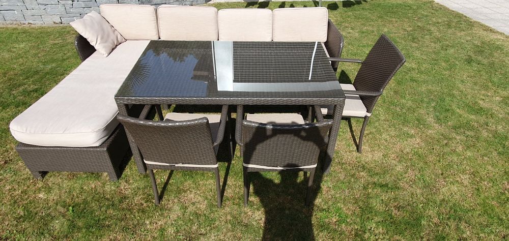 Garten Lounge mit Esstisch, Stuhl und Sitzkissen Kaufen auf Ricardo