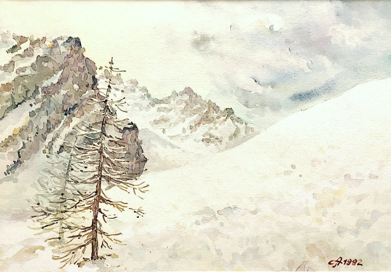 Dipinti: Aquarell Berglandschaft Alpen – Nuovo (secondo la descrizione) da Rietheim venduto da agnieszka1150