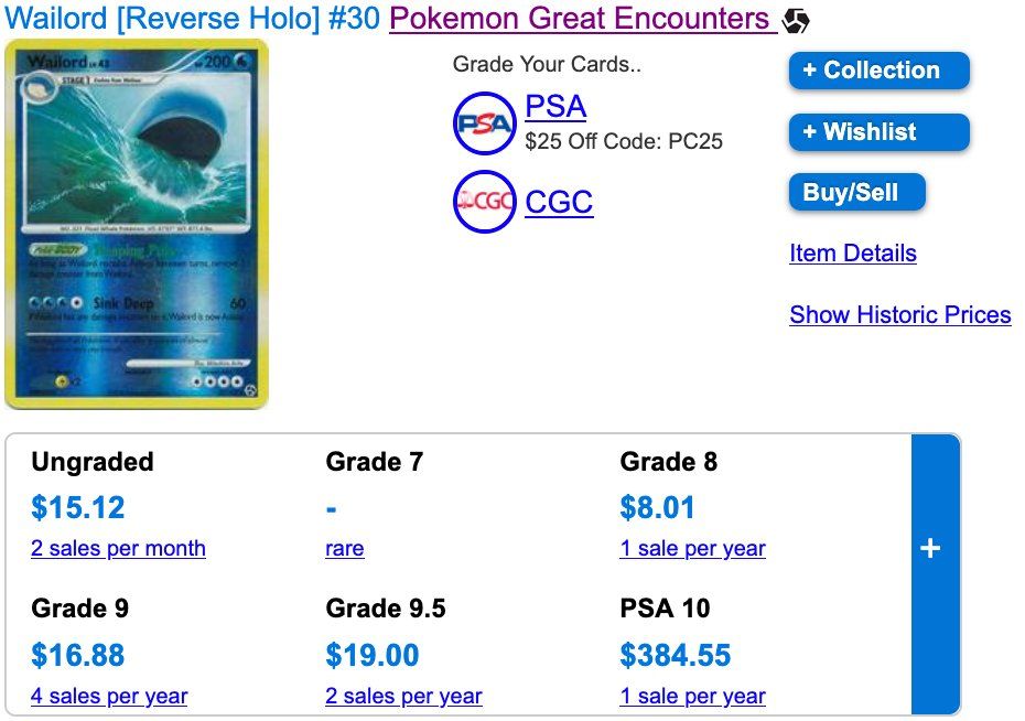 Pokémon Carte collezionabili: Wailord Rare Reverse Holo & Rare 30 – Usato da Zürich venduto da PEACECOCOON 3