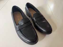Clarks Leder Loafers Schwarz Gr. 40 