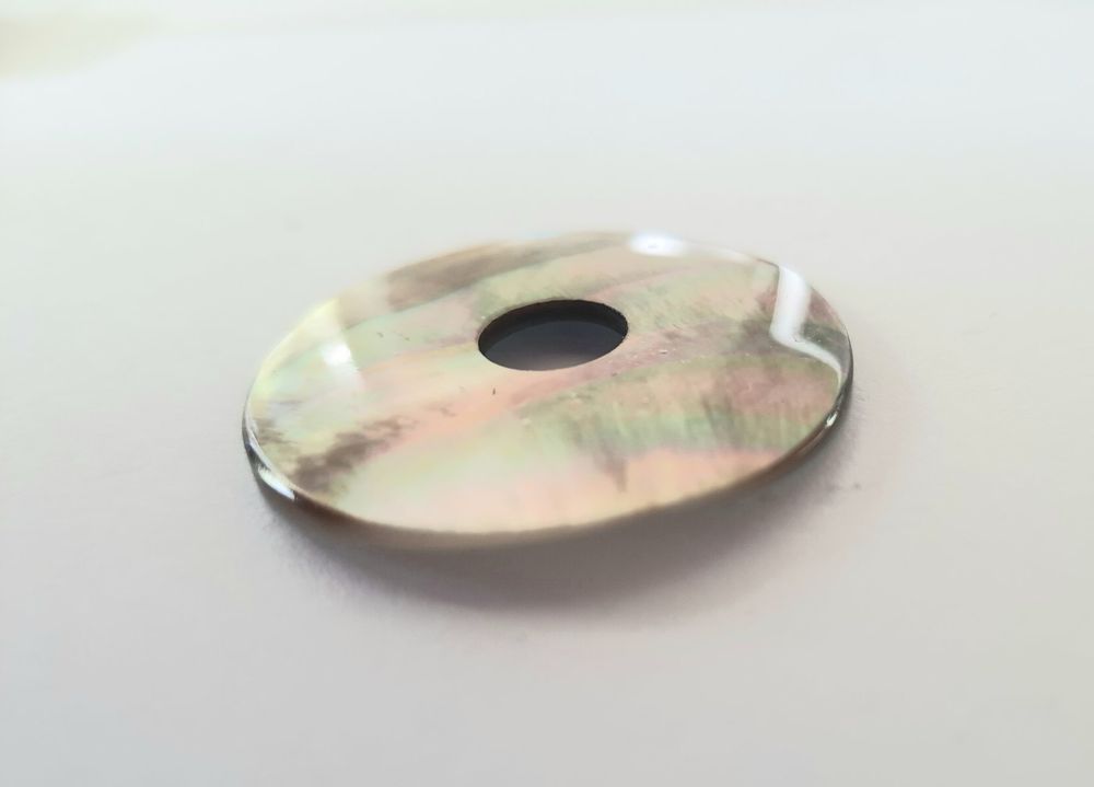 Malachit Donut Anhänger - Edelstein / Heilstein - Inkl. 1m Leder- Oder