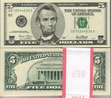 5 Dollar  2001 unz bankfrisch
