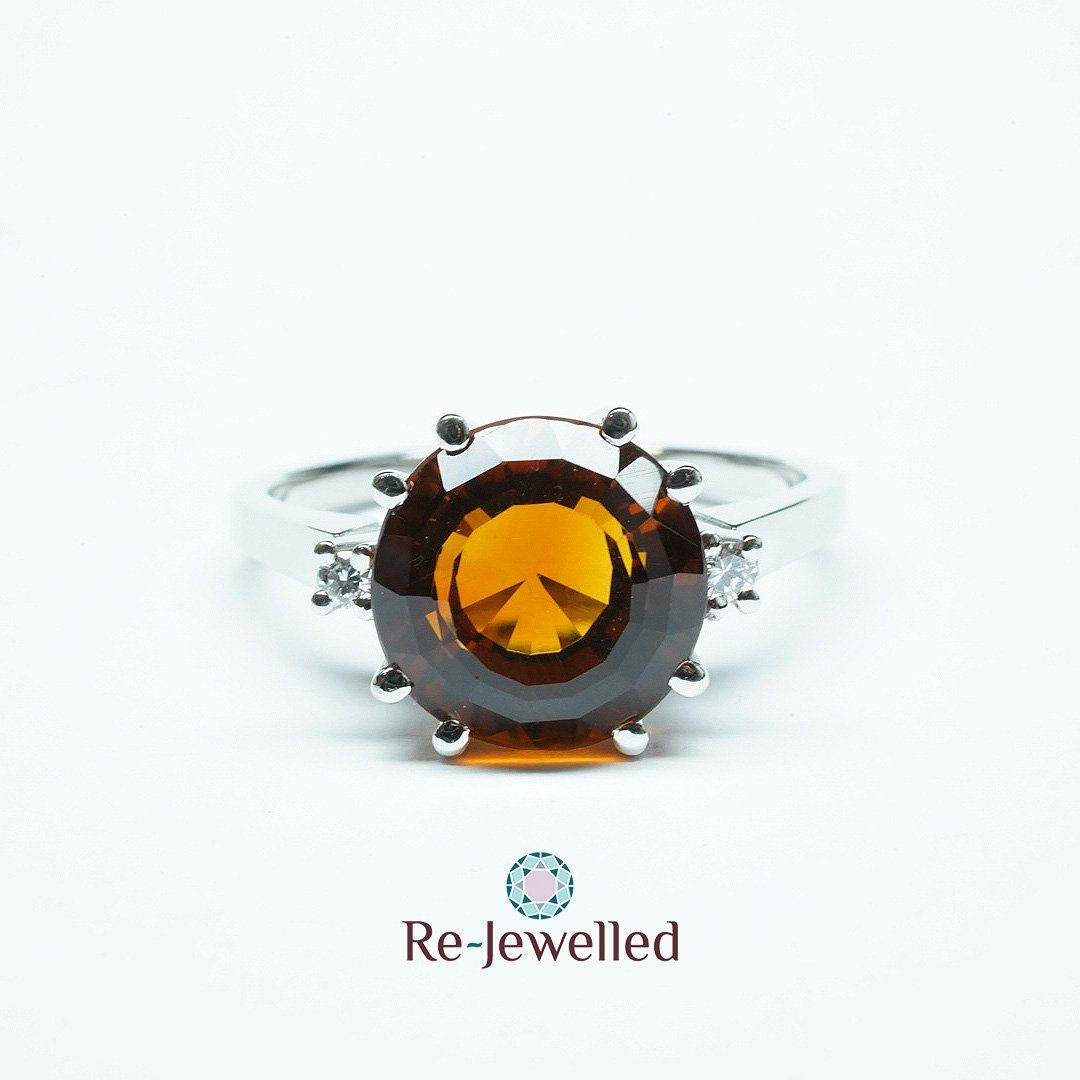 Anelli: Fingerring 18k Weissgold mit Citrin – Usato da Bülach venduto da Re-Jewelled 6