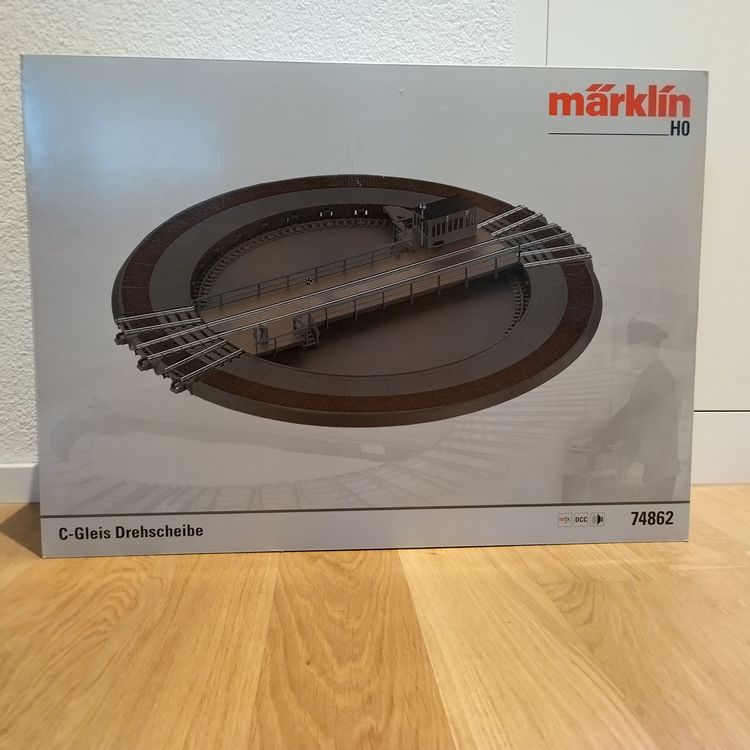 Märklin 74862 Plateau Tournant C – Voie H0 – Télécommandé – 6 Raccords – Époque III-V – Accessoire Train Miniature – Collectionneur