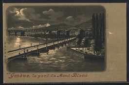 Litho Genève, Le Pont du Mont Blanc