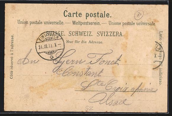 Cartoline postali: Litho Einsiedeln, Kloster, Hauptplatz, F – Usato da Berlin venduto da bartko-reher 1