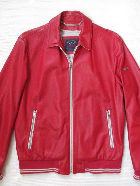Paul & Shark Giacche: Paul & Shark - rote Lammleder Lederjacke Gr. M – Nuovo (secondo la descrizione) da Wetzikon ZH venduto da icewear
