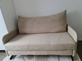 Schlafsofa 2-Sitzer Polsterbezug beige