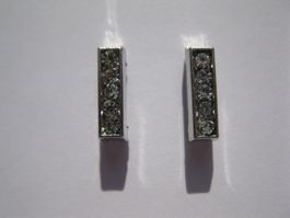 2 Schiebeperlen mit Strass, gerade, 12mm