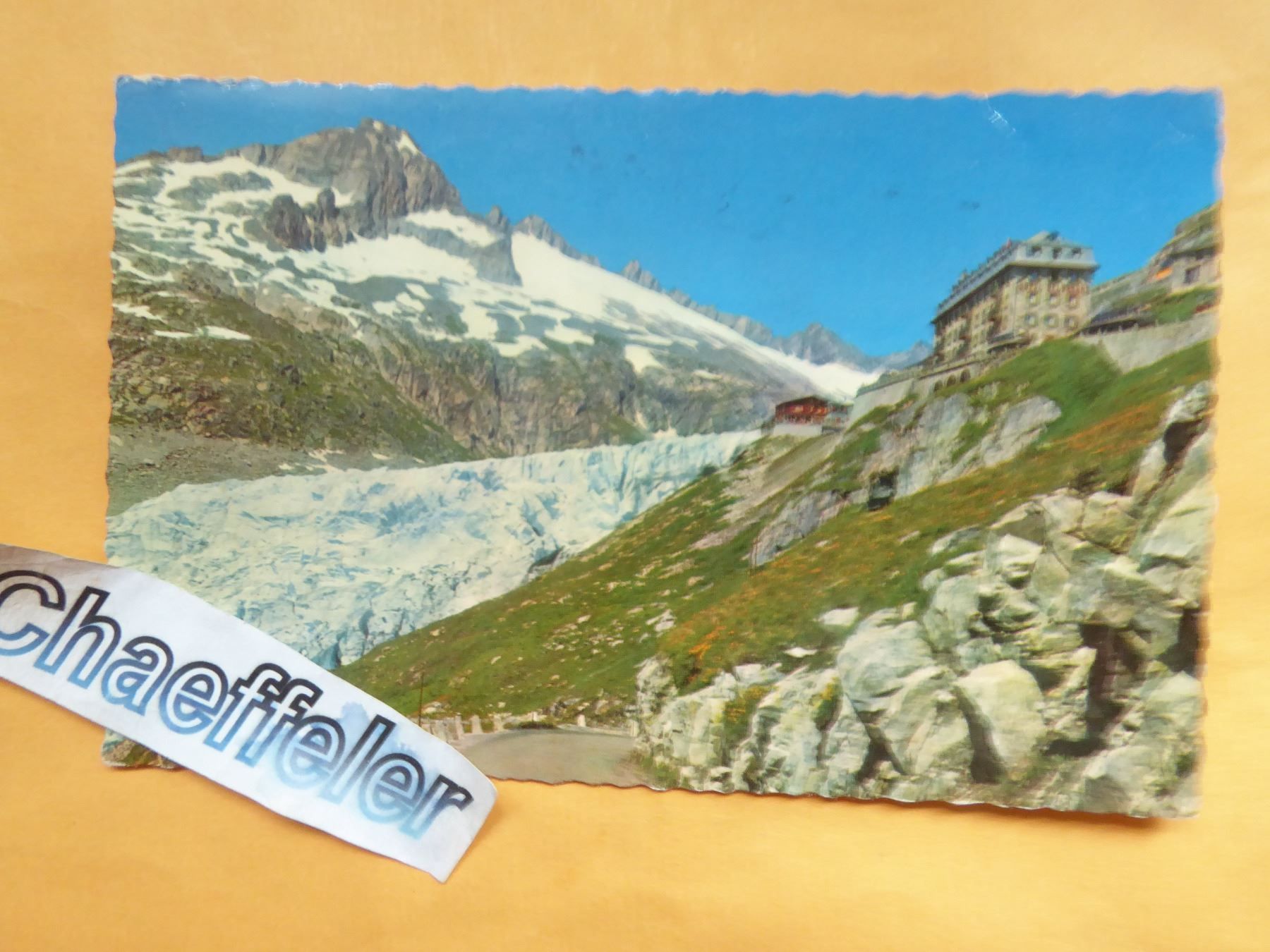 Cartoline postali: 1961 Furkastrasse.  Rohnegletscher mit – Usato da Zürich venduto da Chaeffeler