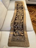 Écharpe femme vintage années 70 en soie et velours