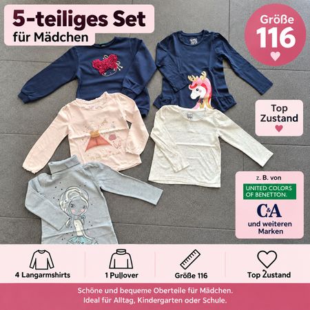 5-teiliges Mädchen-Kleidungsset in Grösse 116, top Zustand