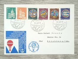 TR13 Enveloppe + Timbre Suisse 1968 Ballon Theme