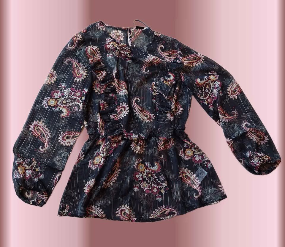 Camicette: Schicke Chiffon Bluse Paisleymuster – Nuovo e nell'imballaggio originale da Aarburg venduto da Hystoria 1