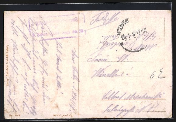 Cartoline postali: A. Thiele: Idylle hinter der Front, Gram – Usato da Berlin venduto da bartko-reher 1