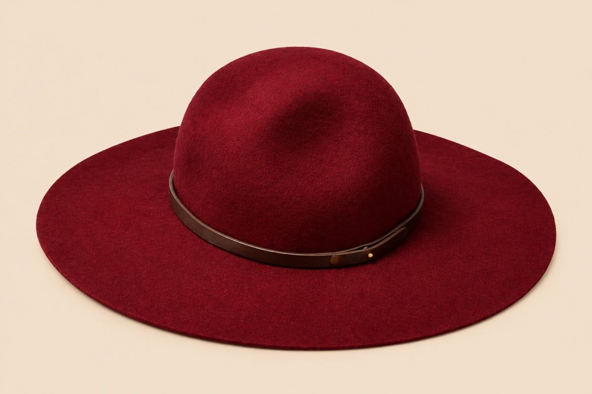 Copricapi, berretti & cappellini: CHAPEAU BORDEAUX À LARGE BORD – Nuovo (secondo la descrizione) da Lausanne venduto da KeNaChic 1