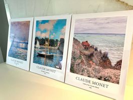 3er Wandbilder Serie MONET 🛡️ neu 90x40 cm