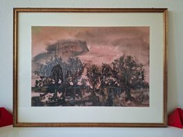 Original Aquarell  "Herbstlandschaft"   signiert  gerahmt