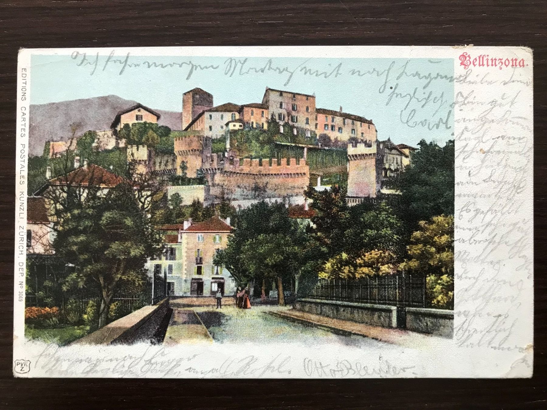 Cartoline postali: BELLINZONA Ortspartie 1901 – Usato da Wald ZH venduto da TLILEF