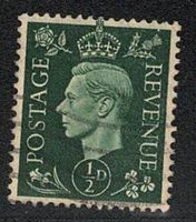 King George VI – 1/2 D - Briefmarke - Grossbritannien 1938