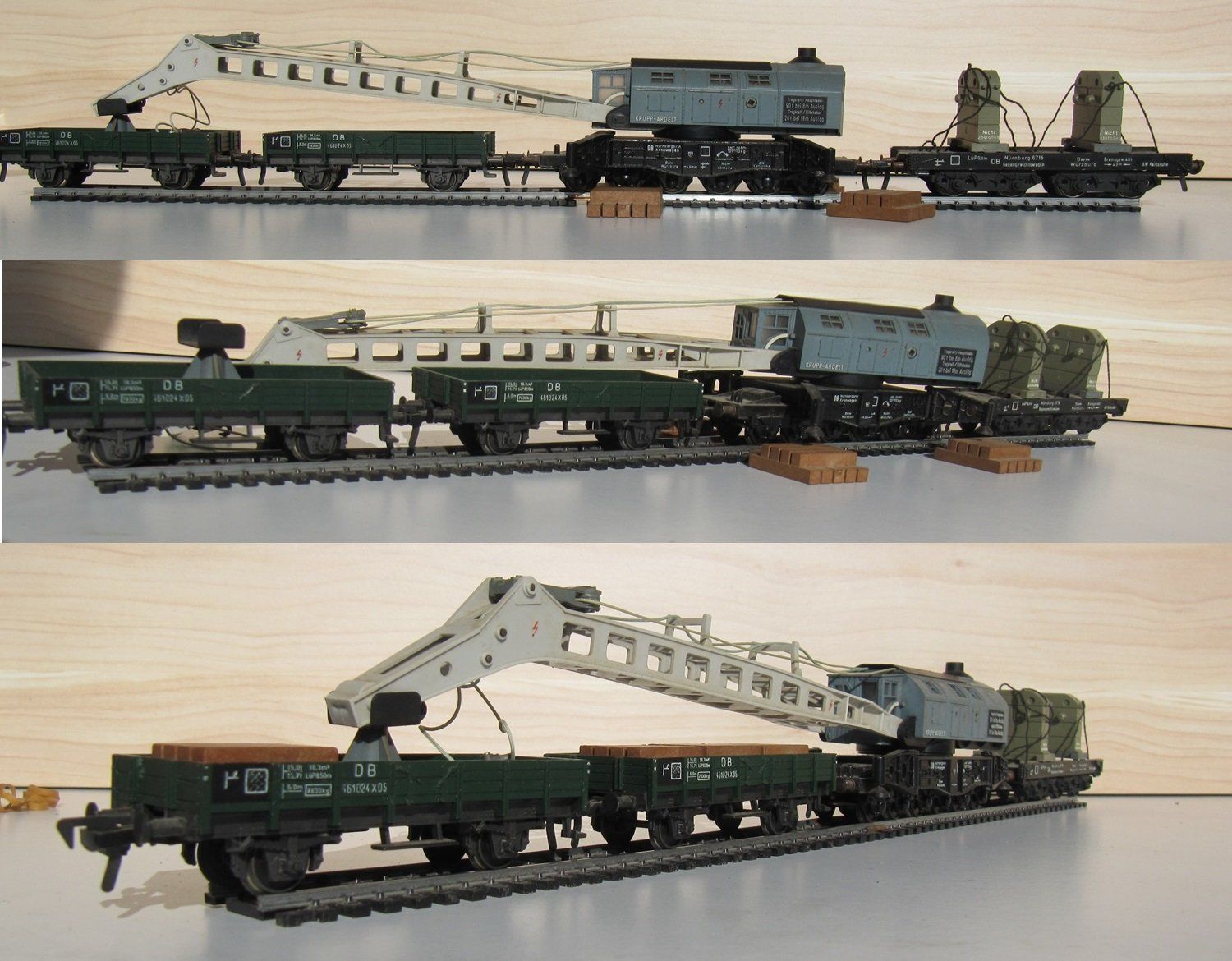 Fleischmann Modellini di ferrovie: Fleischmann Krupp-Ardelt Eisenbahnkran Set – Usato da Gams venduto da Recycleri2 1