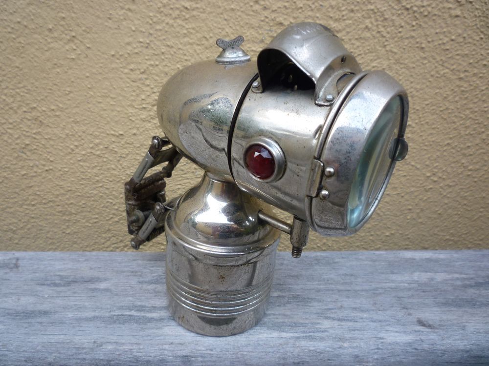 Lampe Phare Vélo Vintage UNION K10713 – Fabriquée En Allemagne (noir/blanc)