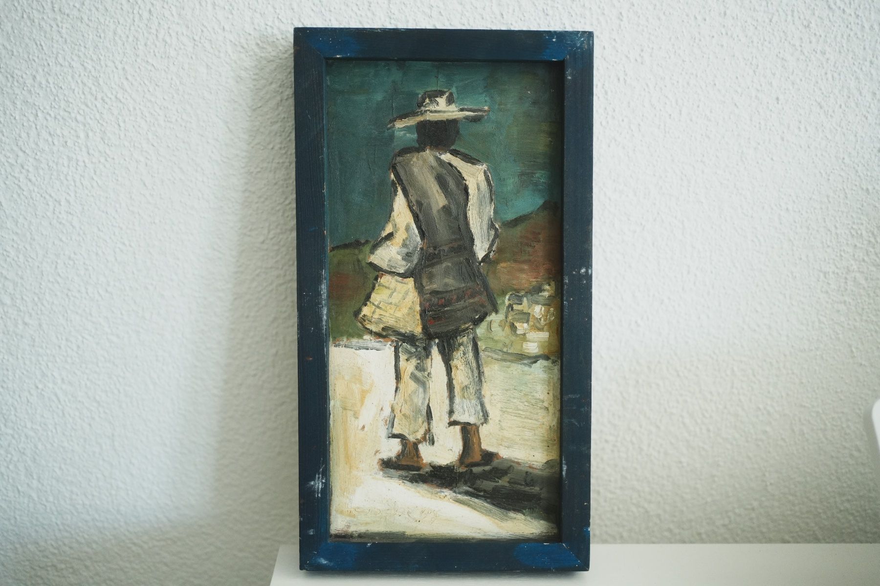 Dipinti: Ölgemälde, signiert blauer Rahmen Vintage – Usato da Volketswil venduto da HeredisAntiques