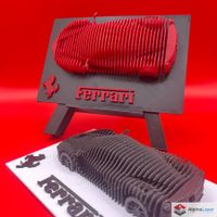 Ferrari Layered Sculpture 3D Print Black White Wall Art