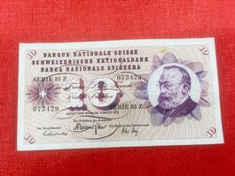 10 Franken Banknote1973 gebraucht