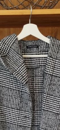 Manteau à carreaux noir et blanc - Taille S - Chic!