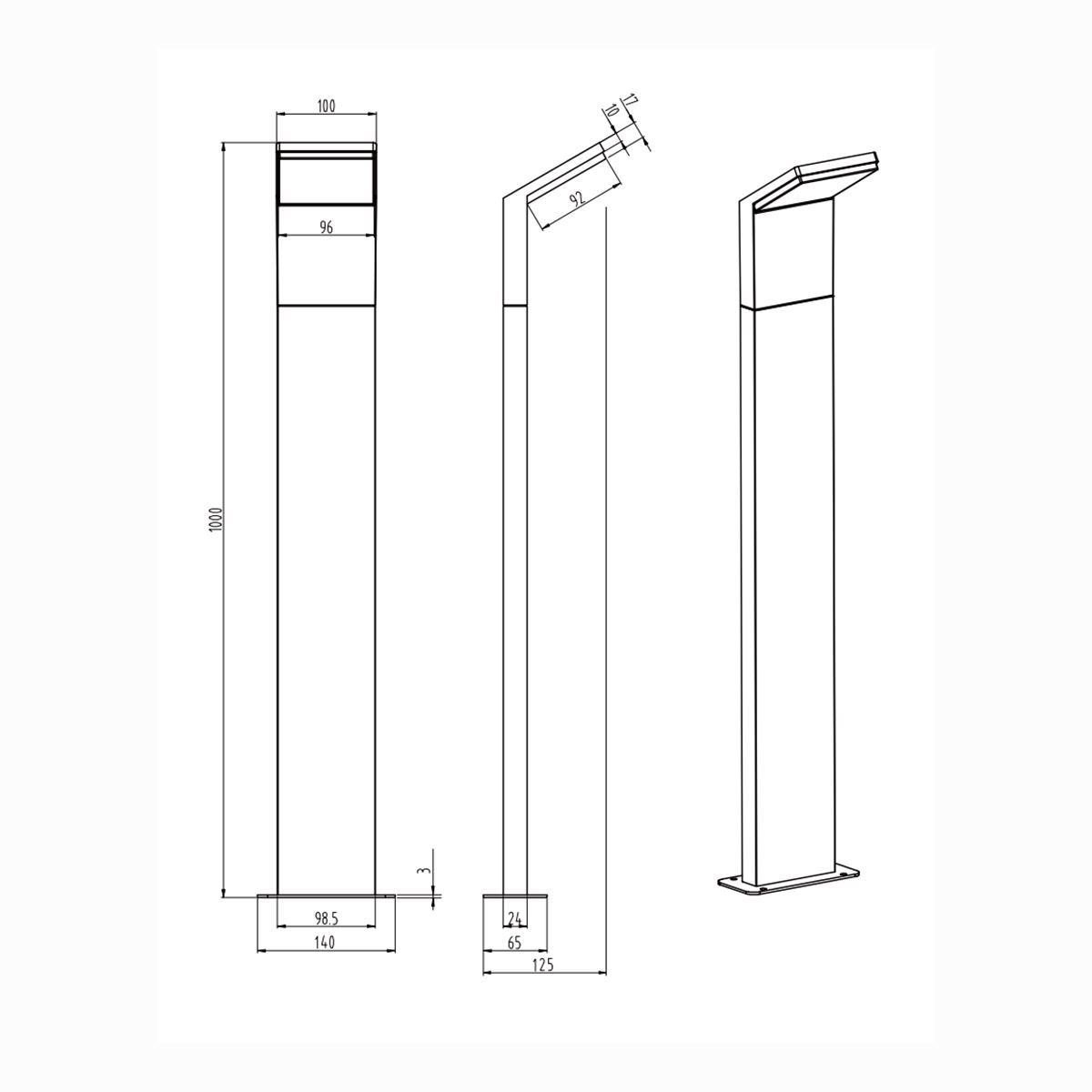 Lampade: Aussen Stehleuchte, 100 cm Höhe, 900 LM – Nuovo (secondo la descrizione) da Kreuzlingen venduto da Smart-Light 1