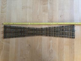 Modellbahn Spur 0, Kreuzung mit Echtholz-Schwellen