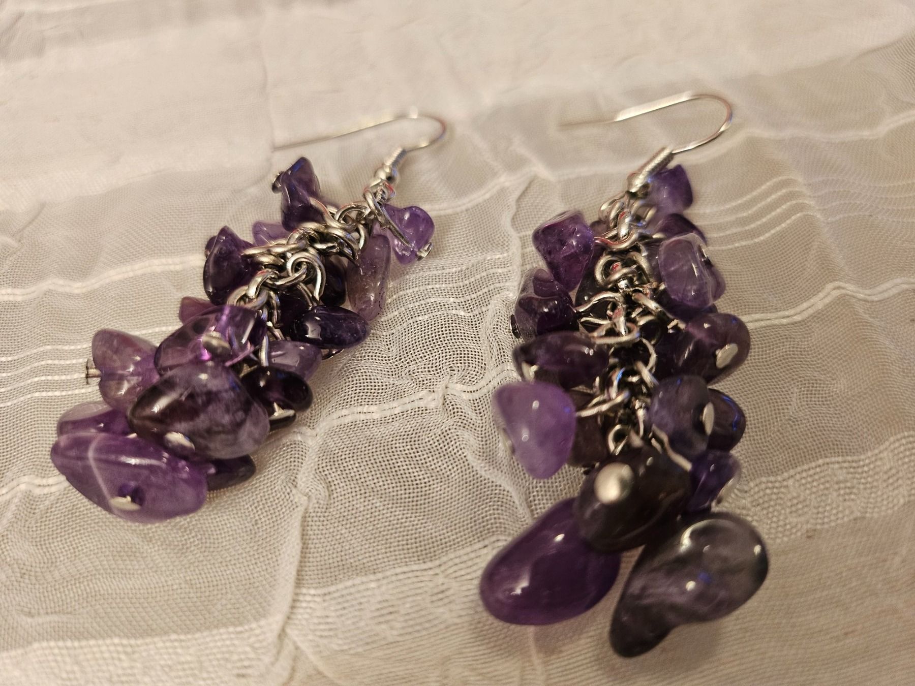 Orecchini pendenti & Orecchini a lobo: Halbdelstein splitter Ohrringe Amethyst – Nuovo (secondo la descrizione) da Dietikon venduto da Eleda 1