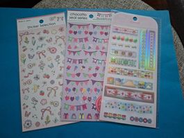 3 Sheets Japanese Deco cute stickers/Aufkleber New!
