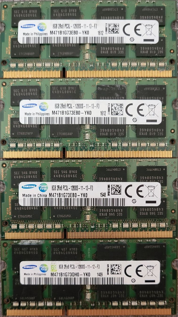 Samsung Mémoires / RAM: 4x Samsung 8GB PC3L-12800S RAM Module – D'occasion à Zürich par Gulbi1919