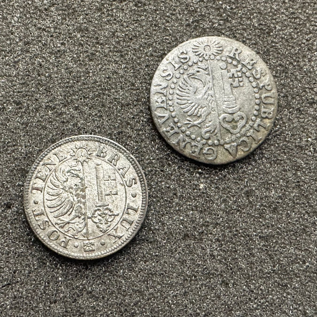 Tutti le monete: 2 Kantonal Münzen Kanton Genf – Usato da Reitnau venduto da tb-muenzen 1