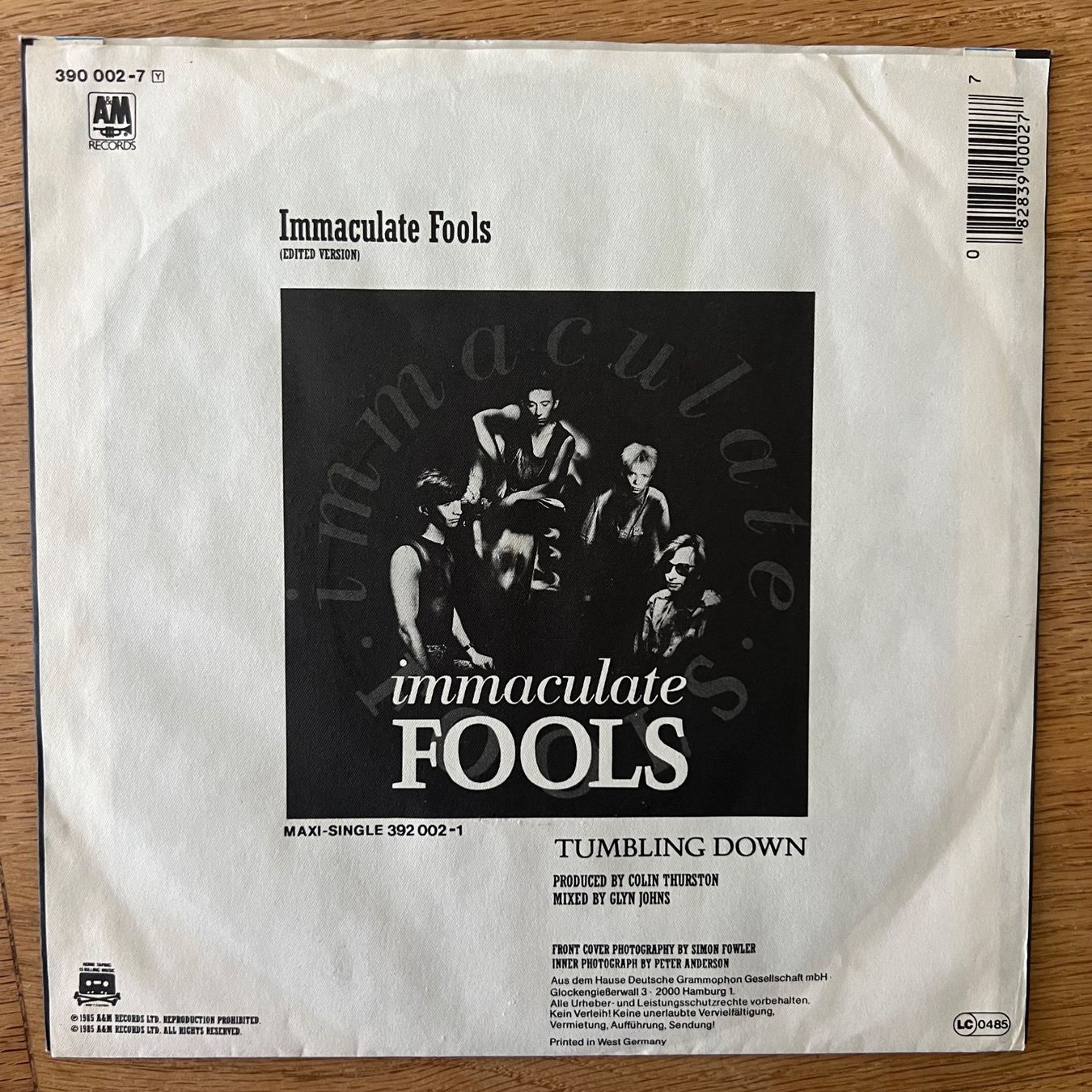 Schallplatten: Immaculate Fools - Immaculate Fools / 1. D-Press. 1984 – Gebraucht aus Gais von soundcave57 1