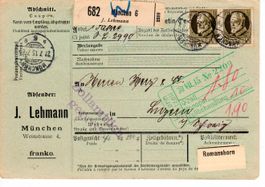 Paketkarte Bayern 1915 - Postzoll Luzern