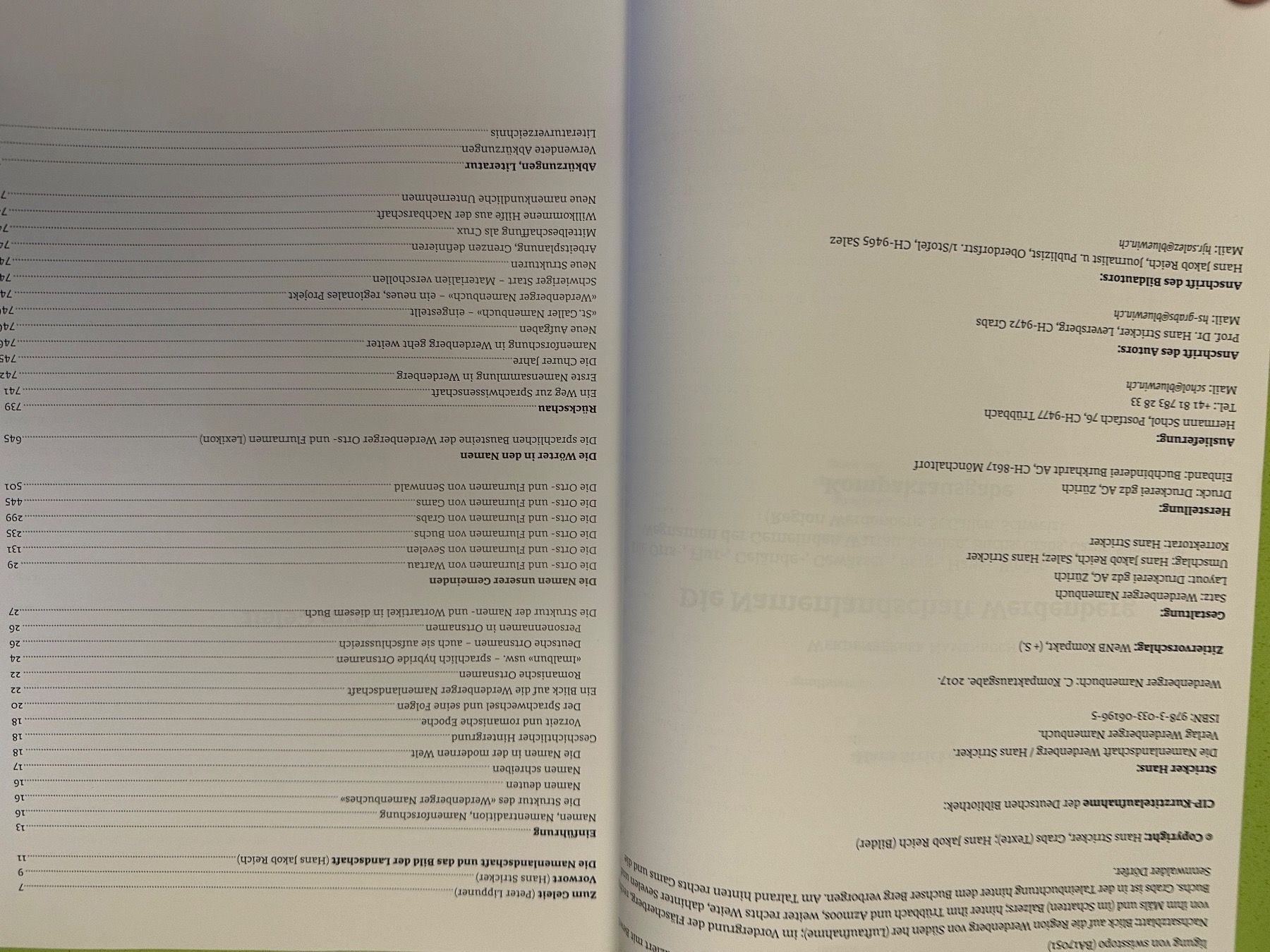 Libri: Hans Stricker: Die Namenlandschaft Werdenberg. – Usato da Zürich venduto da allp 3