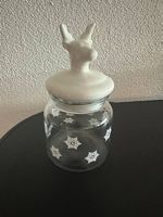 Zylinderglas mit Porzellandeckel "Hirschkopf"