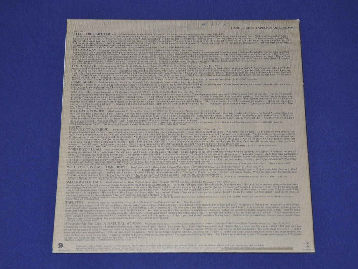 Vinyles: LP Carole King - Tapestry – D'occasion à Boll par Theodora15 1