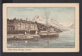Luzern  Schiff  -   alte Ansichtskarte mit Hotel Beau-Rivage