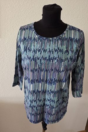 Damen Shirt bunt gemustert mit 3/4 Arm neu