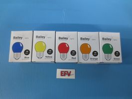LED SET farbig 5 Stück E27 Fassung Party Licht Lichterkette