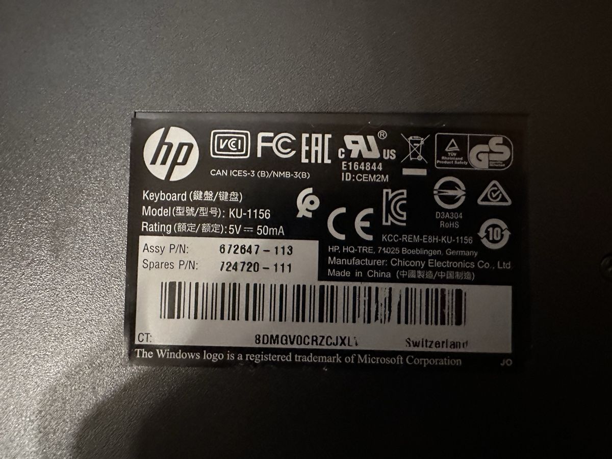 Hewlett Packard Tastiere: Tastatur HP – Usato da Glattfelden venduto da Nusa800 1