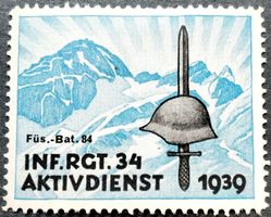 Soldatenmarke 2.WK, Füsilier Batallion 84, Aufdr, Wi Inf 464