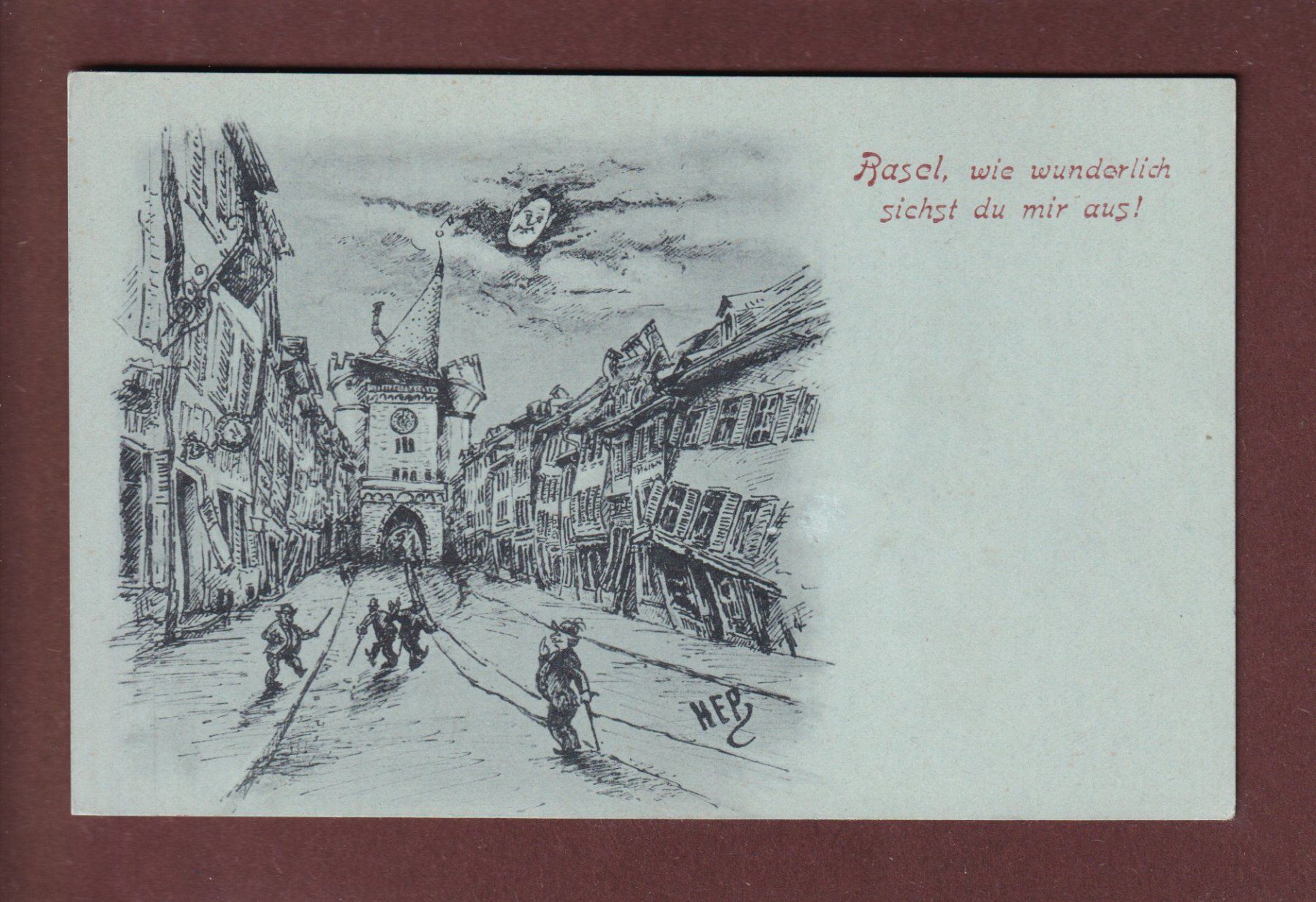 Cartoline postali: BASEL - Wie wunderlich siehst du mir aus – Usato da Pully venduto da nicecards