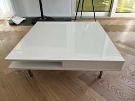 Quadratischer Couchtisch weiss Hochglanz guter Zustand